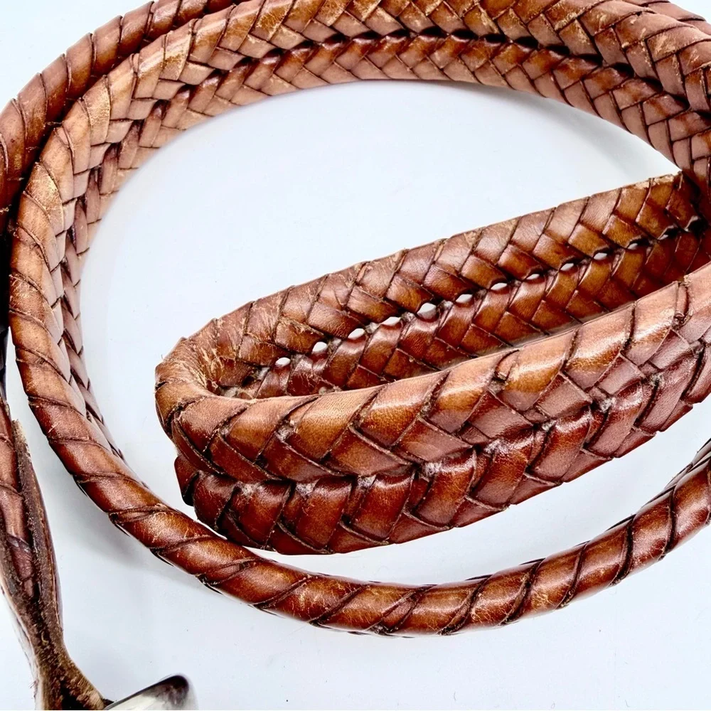 COACH VINTAGE 5922 Tan Braided Leather Woven Belt Size 40